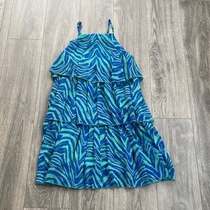 Lili Sidonio - Blue &Green Zebra Print Mini Dress - Size L